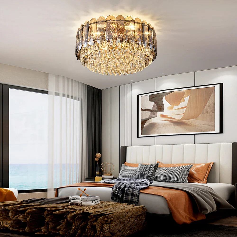 Plafonnier LED de Luxe en Cristal - Collection 2024