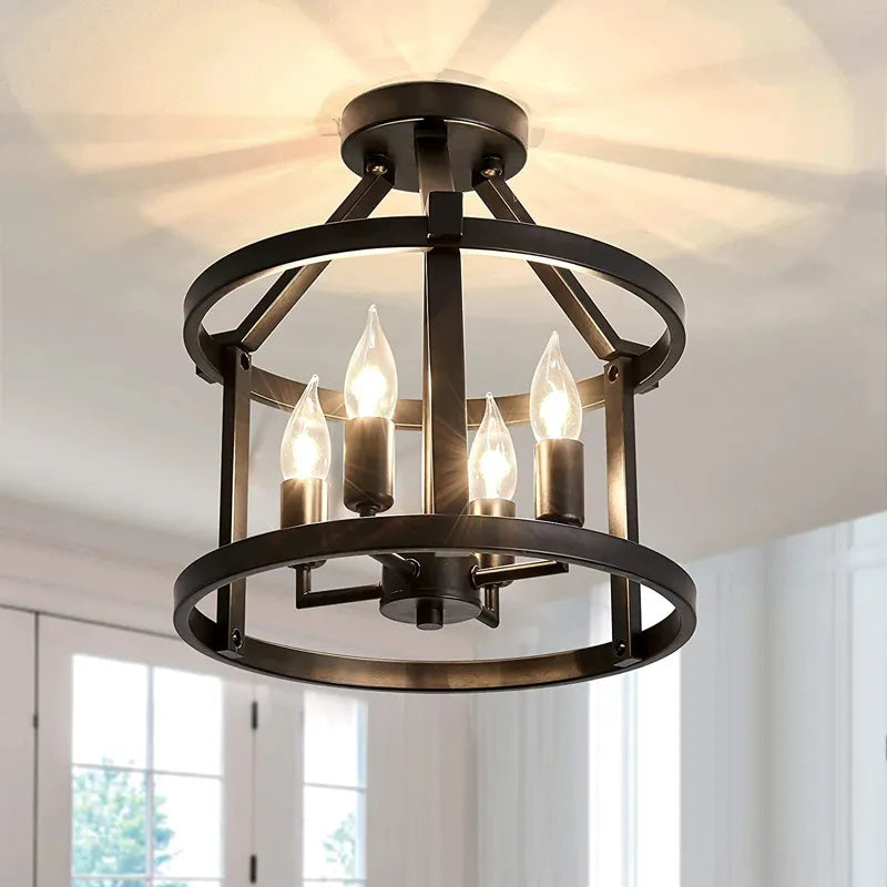 Lustre plafonnier vintage américain pour la maison - Éclairage rétro E14