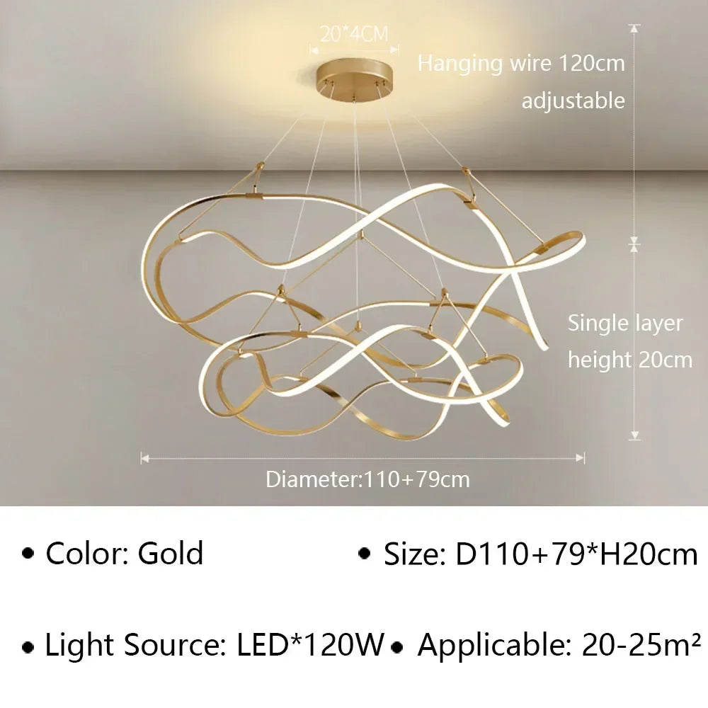 Lustre LED Moderne pour Salon et Restaurant