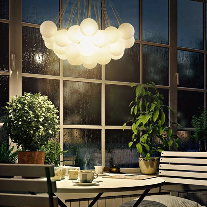 Lustre Boule de Verre Moderne LED Suspension Nordique Suspendu - Édition Lumière Design