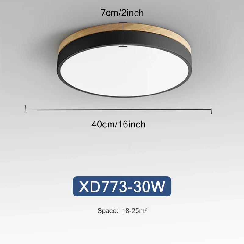 Plafonnier Nordique LED en Bois à 7 Couleurs pour Salon - 3 Lumières Ajustables - Idéal pour Chambre et Couloir