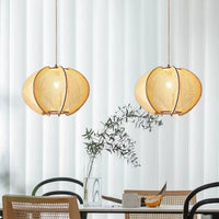 Lustre bois chanvre wabi-sabi suspendu - Édition Nature
