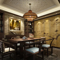 Suspension Bambou tissage LED Variations Tailles