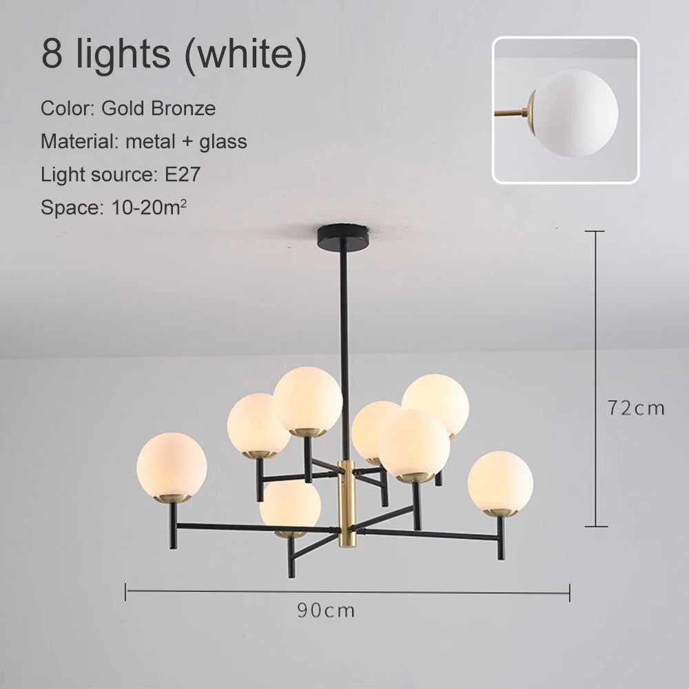 Lustre Noir Moderne avec Éclairage LED