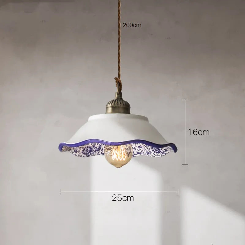 Suspension Fleur Vintage Style Loft en Céramique