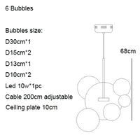 Lustre LED Boules en Verre Design Moderne Éclatant