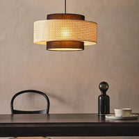 Suspension Design Bambou Rotin avec LED.