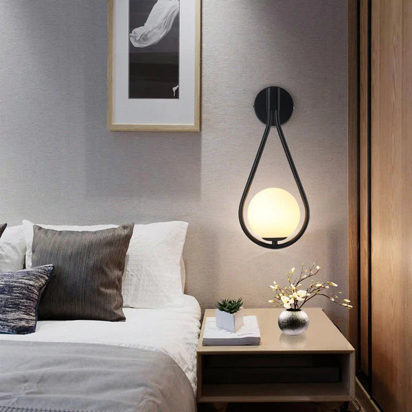 Applique murale LED en verre givré pour intérieur