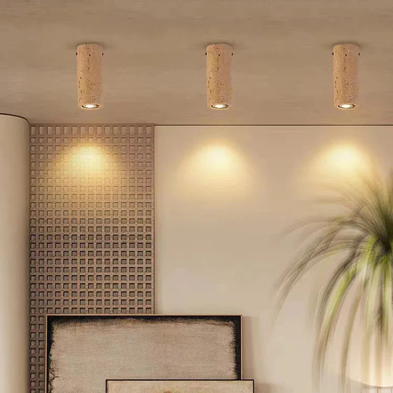 Plafonnier cylindrique en pierre naturelle Luminaire Decor, Livraison Directe