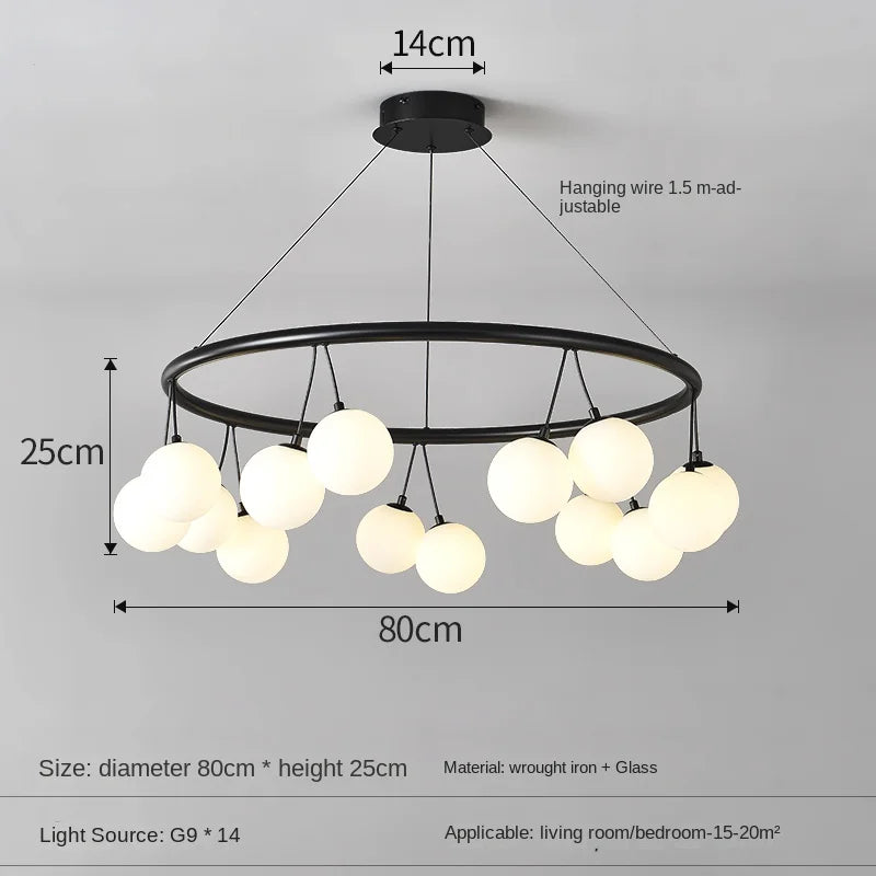 Lustre LED Moderne en Verre pour Décoration Intérieure Luxe