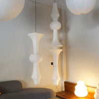 Lustre Nordique Wabi Sabi Vent Papier de Riz Suspension LED Lumières