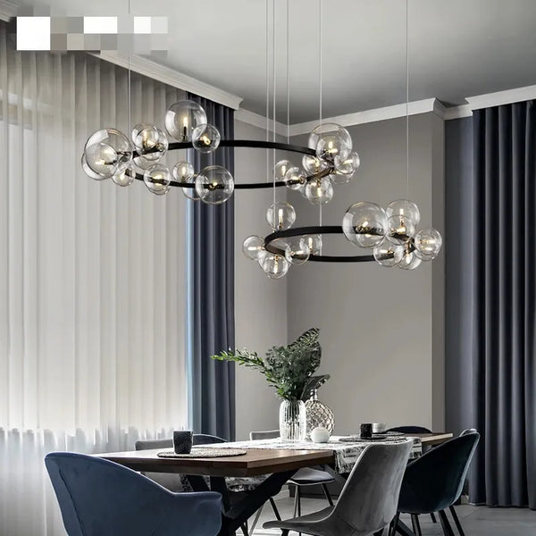 Lustre moderne à LED en Verre clair