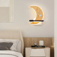 Applique murale LED Lune - Élégance moderne et minimaliste avec chargeur USB