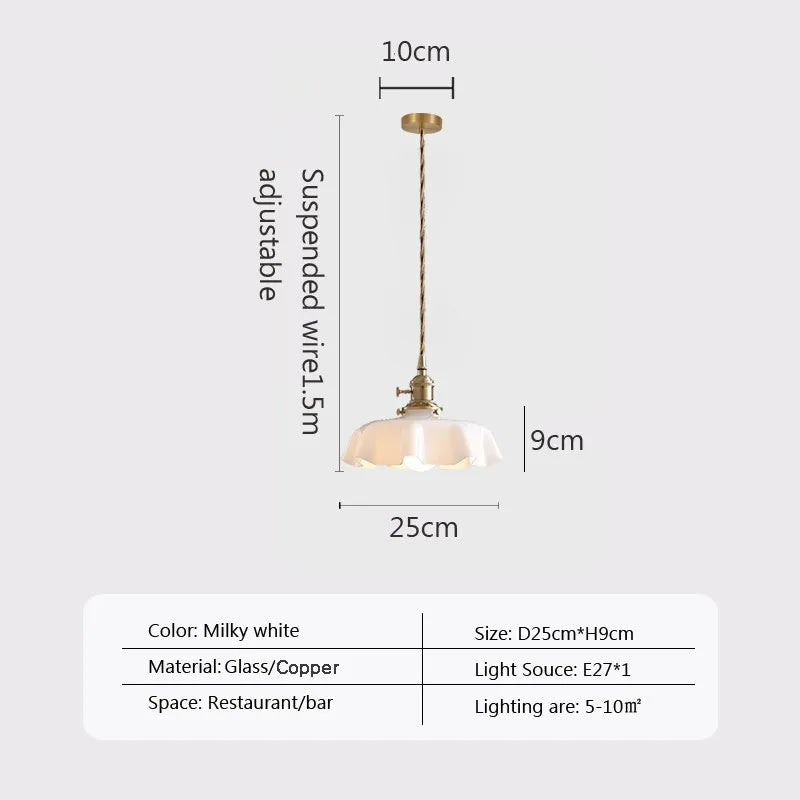 Suspension LED en cuivre vintage