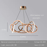 Lustre Moderne 2024 avec Lampes LED Suspendues en Silicone - Éclairage de Luxe
