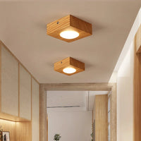 Plafonnier LED carré en bois et acrylique - Luminazia
