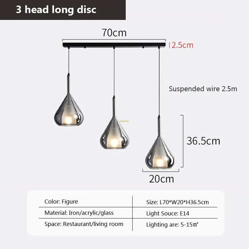 Suspension LED en verre au design nordique minimaliste - Luminairia