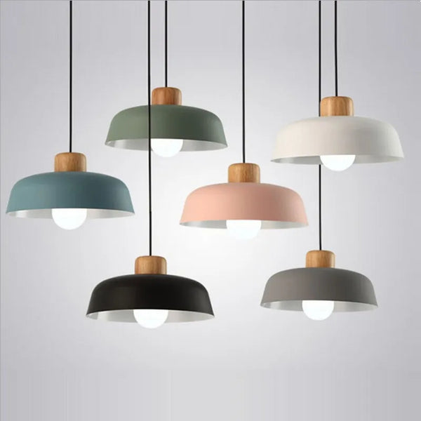 Suspension Luminaire LED Nordik Bois Abat-jour Aluminium - Déco Chic