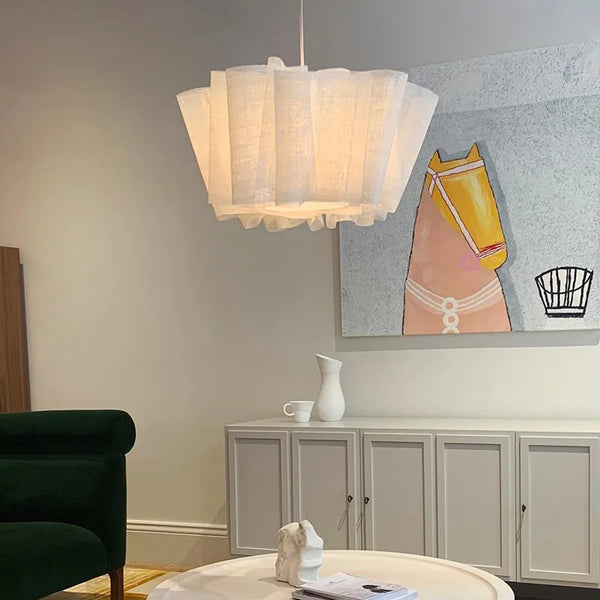 Lustre Nordique Vintage Wabi Sabi en Tissu Fait Main