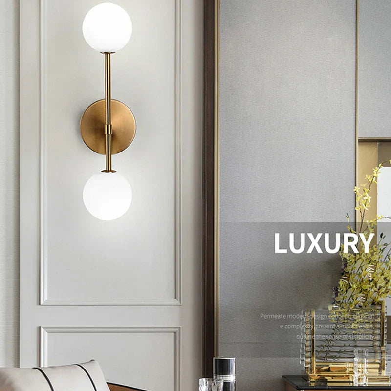 Applique murale LED en verre givré pour intérieur