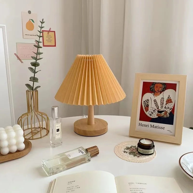 Lampe de Table LED nordique Moderne Plissée Ins