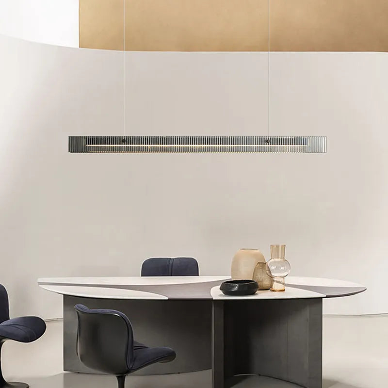 Lustre de luxe en acier inoxydable et cristal: Élégance Minimale