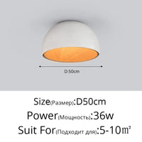 Lustre moderne en bois LED avec grain de bois, pour balcon et couloir - Blanc ou noir