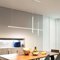 Lustre LED Minimaliste Moderne Dimmable Noir pour Table Salle à Manger Cuisine Bar - Suspension Éclairage Design