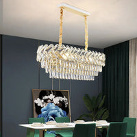 Lustre LED Moderne de Luxe en Cristal pour Salon et Salle à Manger