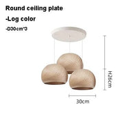 Suspension LED en bois naturel