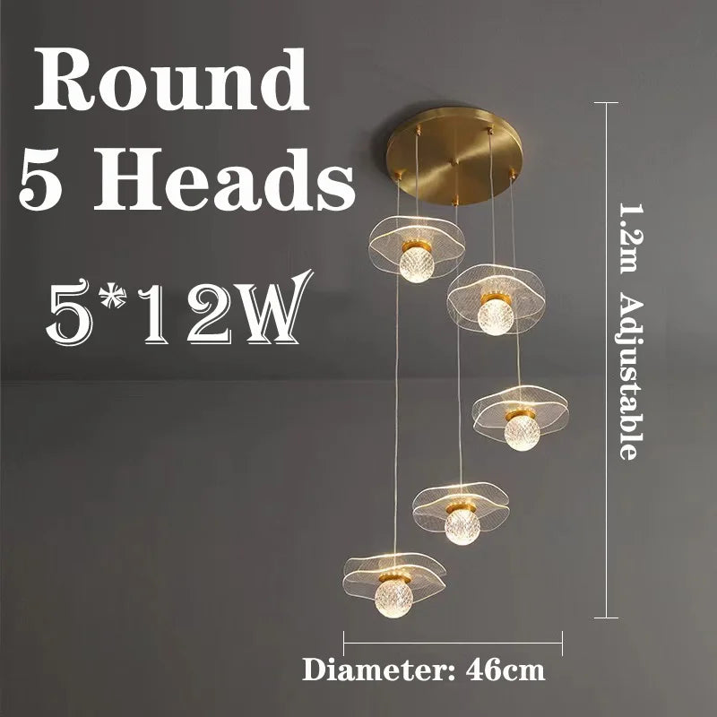 Suspension Lotus Cristal LED Personnalisée