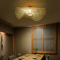 Lustre de plafond en bambou japonais pour salle à manger