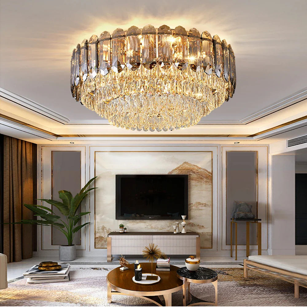 Plafonnier LED de Luxe en Cristal - Collection 2024