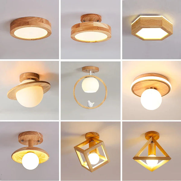 Plafonnier nordique en bois - Illuminaire LED