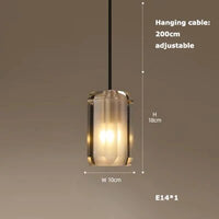 Lustre LED en Cuir et Verre