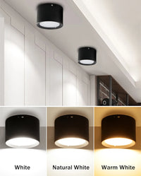 Mini LED Plafonnier Dimmable en Grain de Bois - Éclairage de Surface