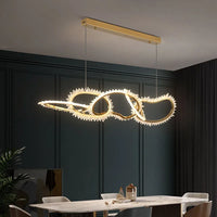 Lustre de luxe en cristal avec anneaux LED modernes - Élégance Brillante