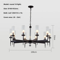 Lustre Noble en Métal Or et Verre LED