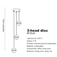 Lustre en cristal moderne avec boule tournante LED suspendue - LUXE LUMINEUX