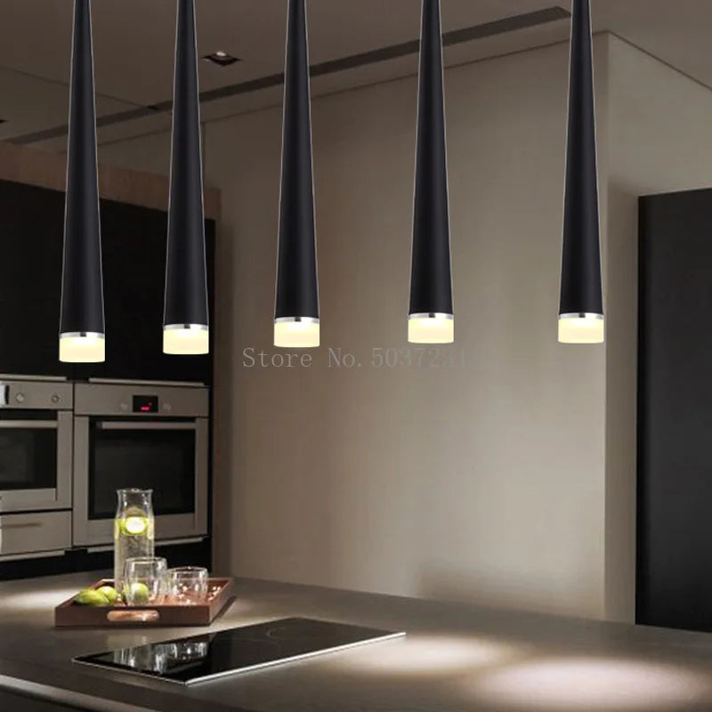 Suspension conique LED Design pour plafond avec décor artistique