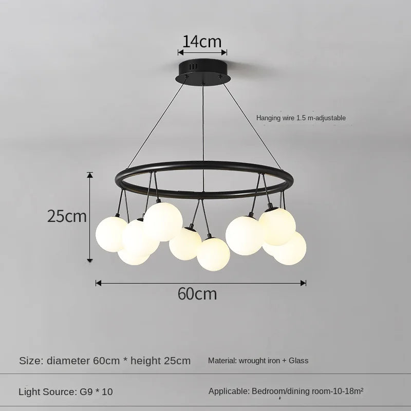 Lustre LED Moderne en Verre pour Décoration Intérieure Luxe