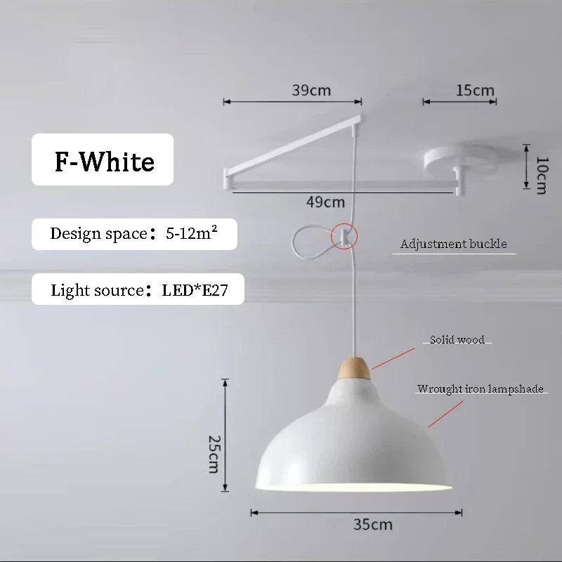 Lustres à bascule LED pour table à manger nordique