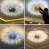 Lustre LED Cristal Moderne Nordique pour Salon Salle à Manger