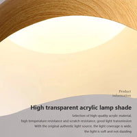 Lustre en fer grain bois nordique avec LED