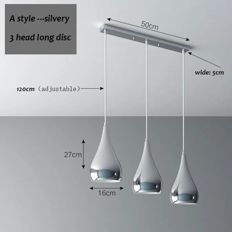 Suspension LED élégante à triple tête