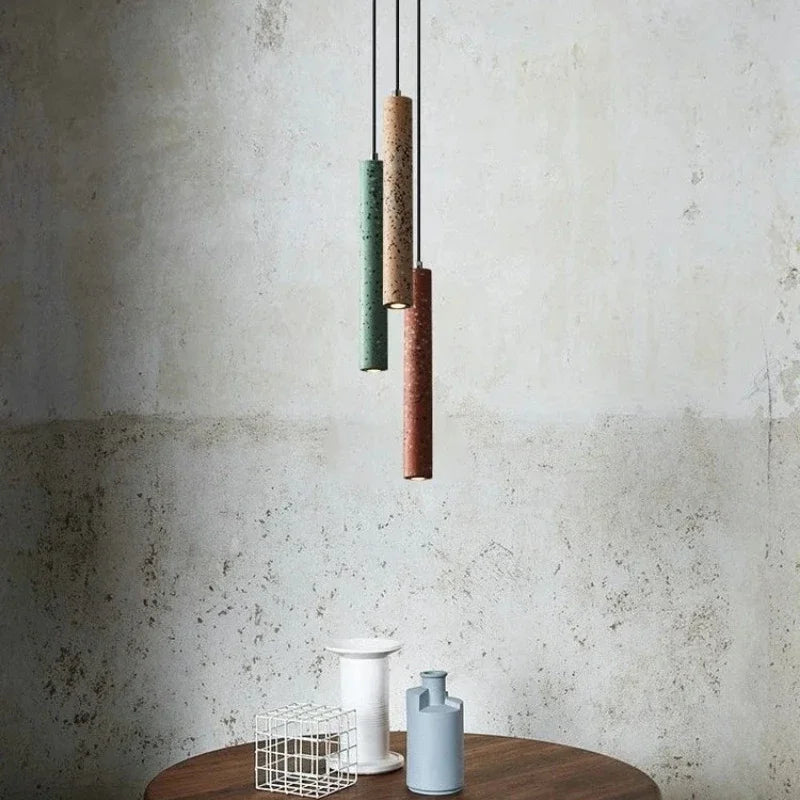 Suspension Tube Terrazzo Industrial Bar Light - Minimalist Single Head