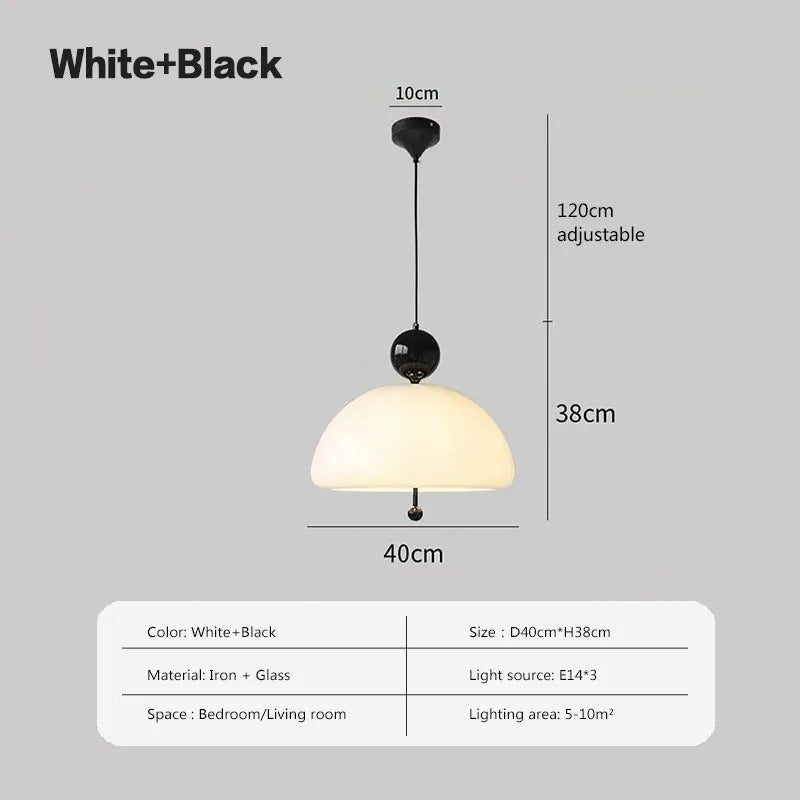 Suspension Champignon Nordique en Verre LED