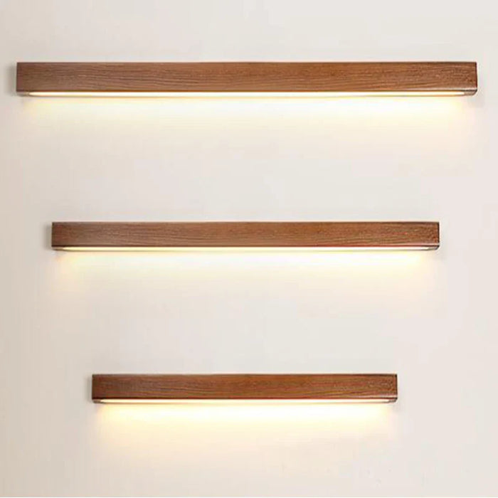 Applique murale LED en bois - Design Longue Bande
