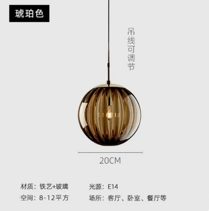 Lustre Aqua Glass - Design Nordique Moderne