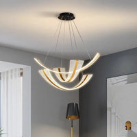 Lustre design contemporain pour salle à manger avec éclairage intérieur LED décoratif